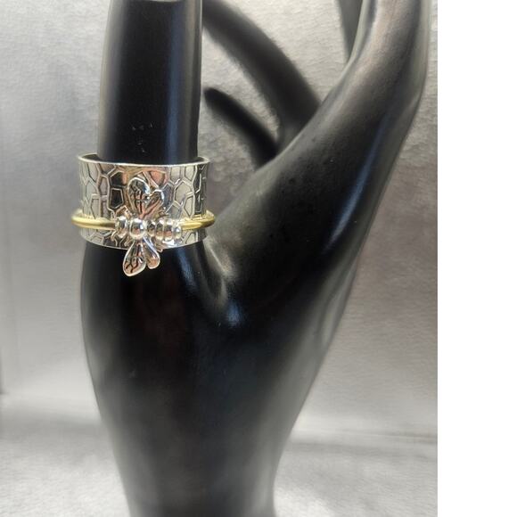 Bumblebee Spinner ring Handmade Sterling Silver 925 Stamped Sz 10 - Picture 2 of 10